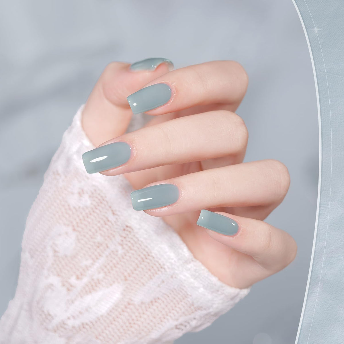 GAOY application scene with nail tech curing for salon-quality finish