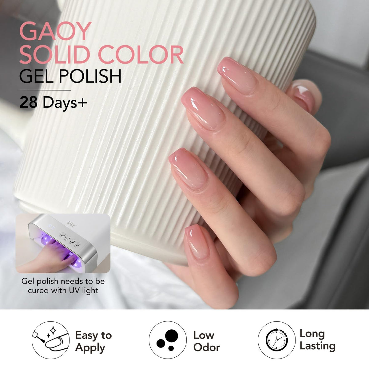 GAOY matte and gloss swatches side-by-side demonstrating finish options