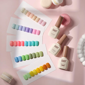 GAOY hands with finished pastel manicure demonstrating real-world wear and creative nail art inspiration