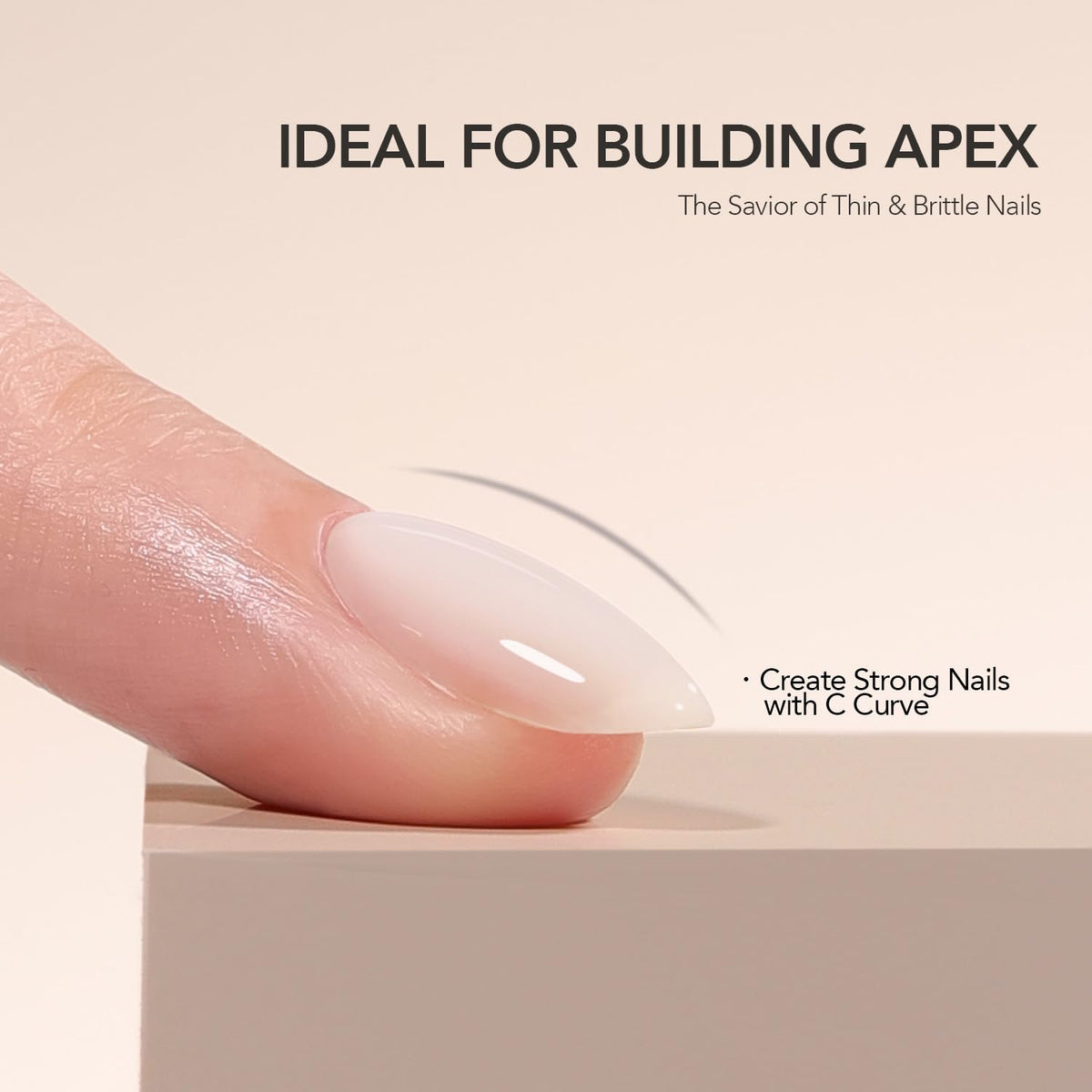GAOY nail before and after comparison showing strengthened natural nails and finish