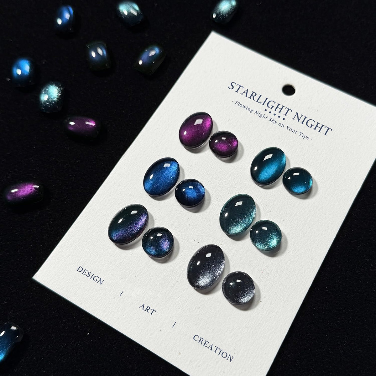GAOY nail in use with cat-eye effect showing striking multidirectional shimmer