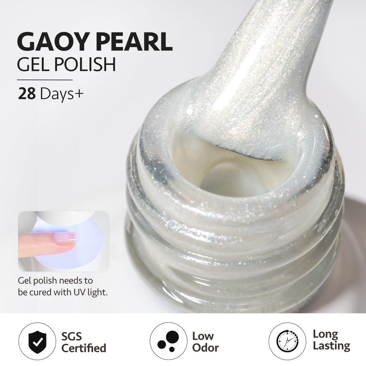 GAOY nail swatch display of pink white and blue mermaid shades for color selection