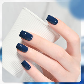 GAOY nails in use at home with cured baby blue and nude shades for durable wear
