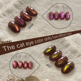 GAOY manicure in use showing aurora veil effect and reflective multi-angle shimmer