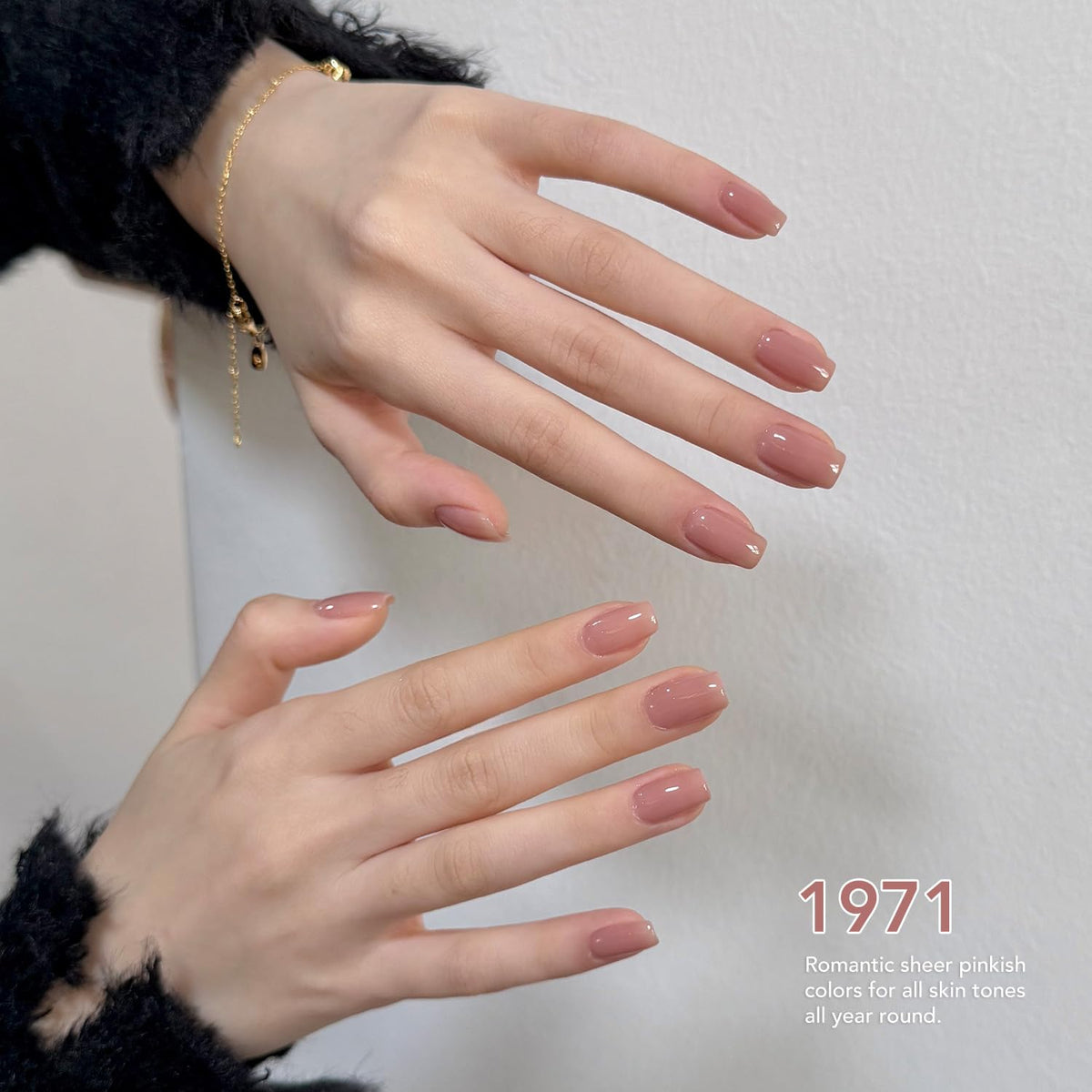 GAOY nails in use milky ombre demonstrating buildable translucent coverage