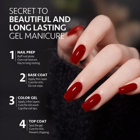 GAOY gel polish applied on hand model showcasing rich color and salon look