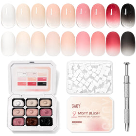 GAOY ombre kit front view showing nine jars and storage case for neat organization
