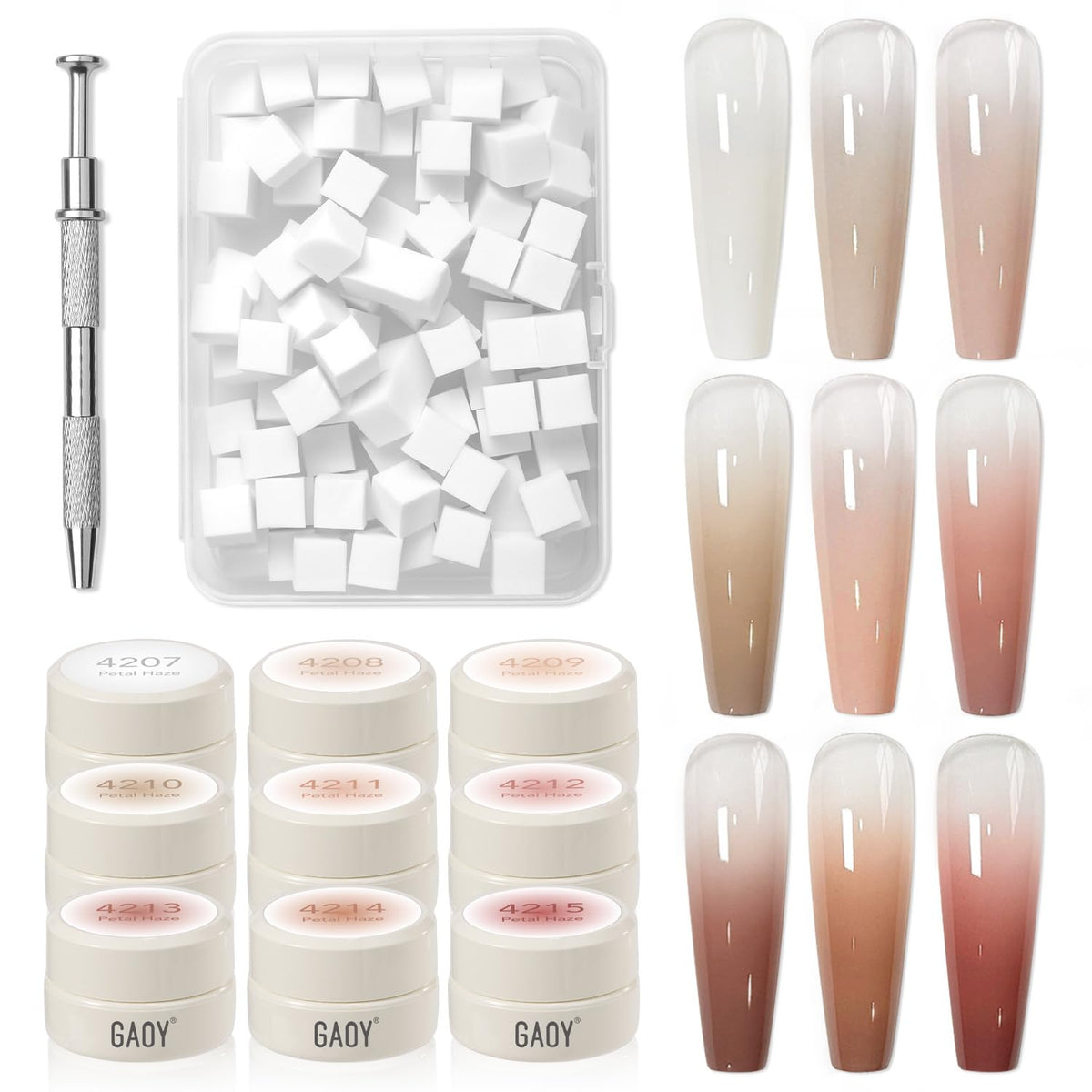 GAOY open kit showing nine gel pots and case for organized travel