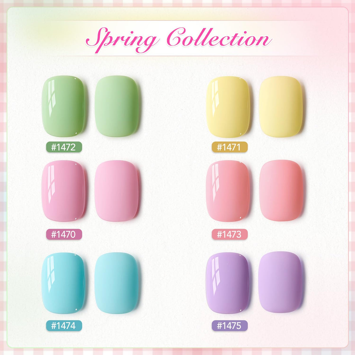 GAOY pastel gel color swatch strip demonstrating true shades and buildable coverage