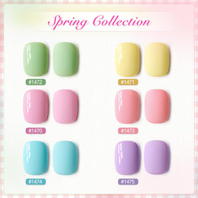GAOY pastel gel color swatch strip demonstrating true shades and buildable coverage