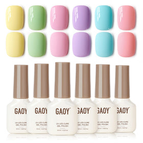 GAOY pastel gel set front packaging showing six bottles and neat layout for easy selection