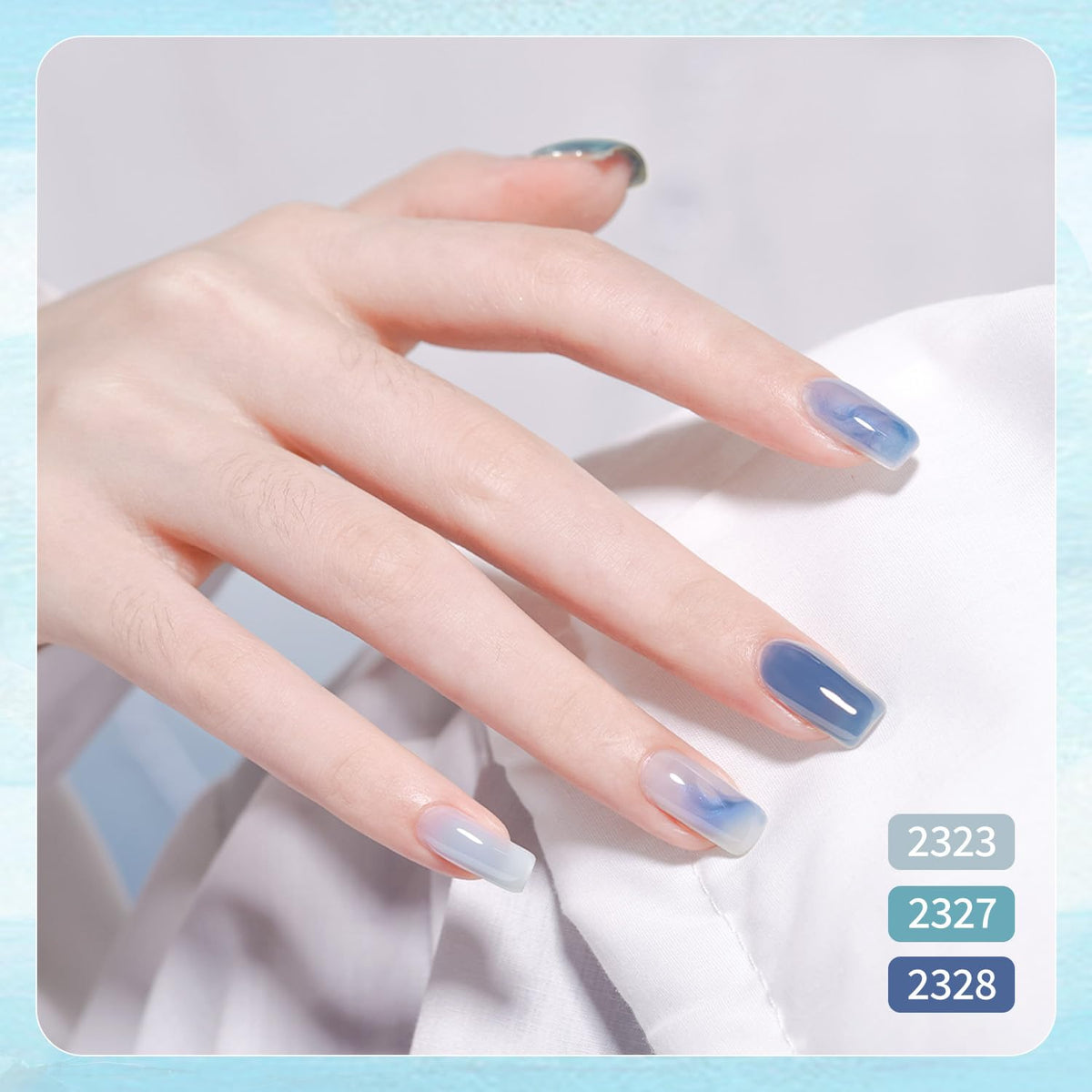 GAOY polish swatches fan demonstrating translucent buildable color options
