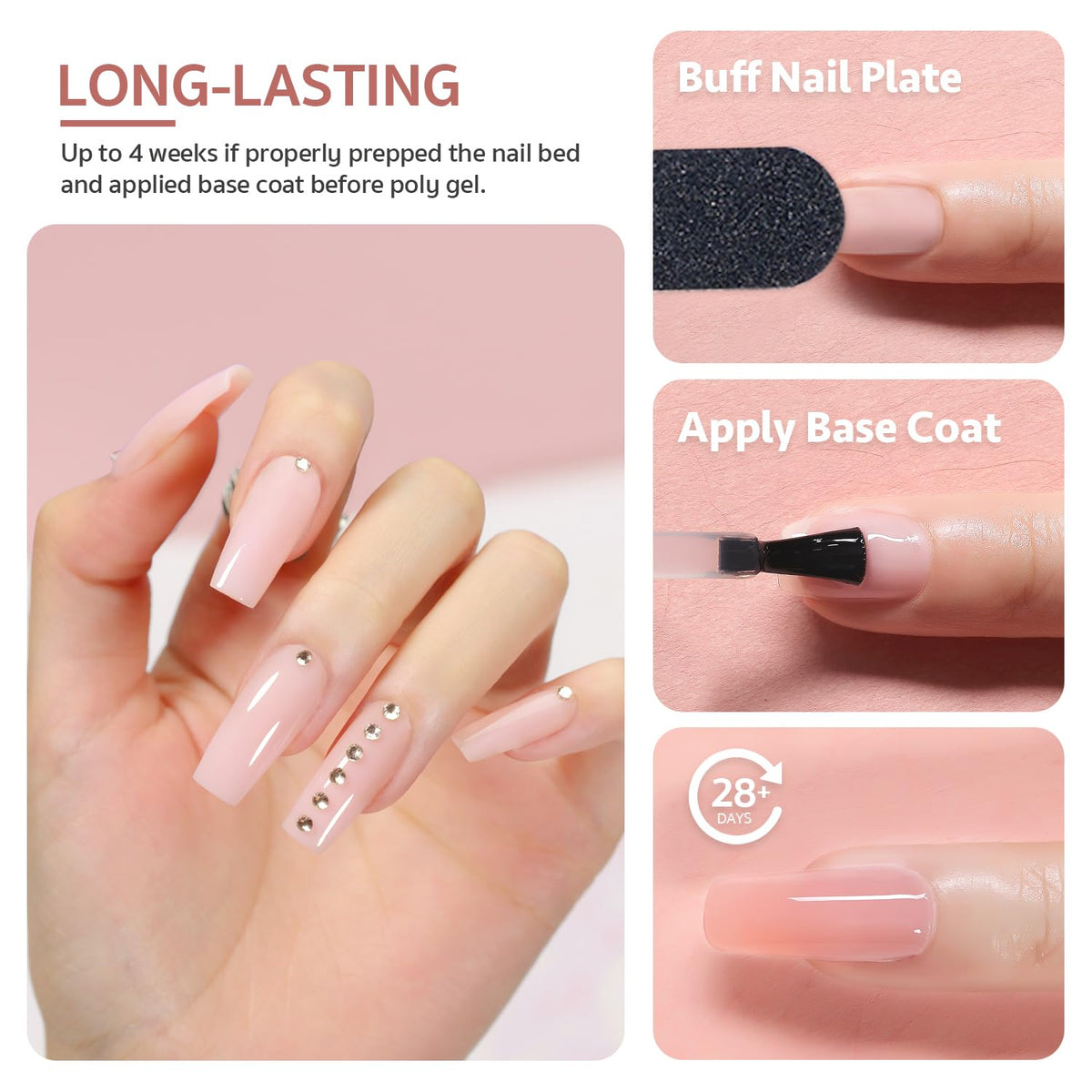 GAOY poly gel being sculpted on a nail with slip solution demonstrating fast, neat application