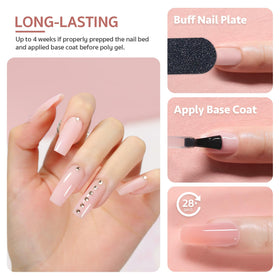 GAOY poly gel being sculpted on a nail with slip solution demonstrating fast, neat application