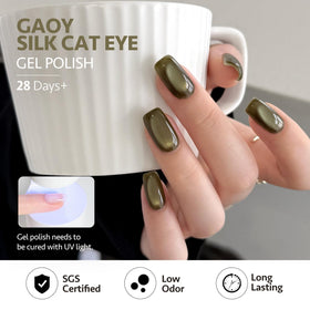 GAOY bottle beside a hand for scale showing compact size and travel-friendly convenience