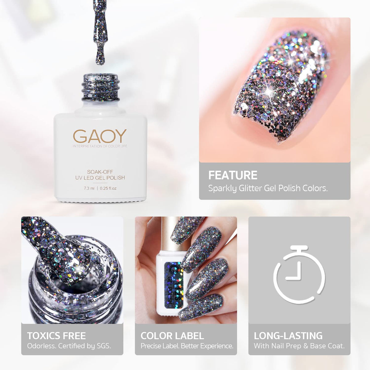 GAOY bottle next to coin showing 7.3ml size for travel-friendly convenience benefit
