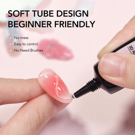 GAOY gel being applied to a nail during sculpting to show easy direct application