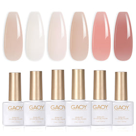 GAOY set front packaging showing six milky jelly bottles and clear display for choice