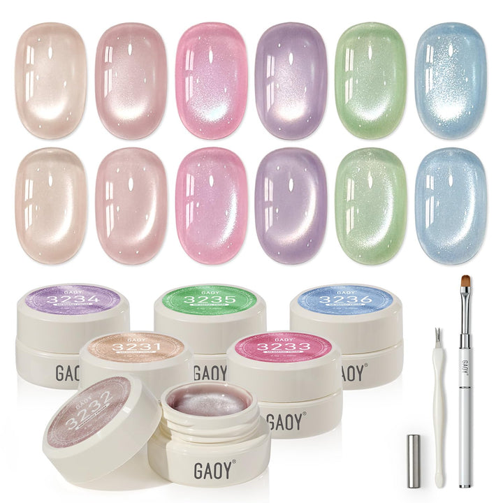 GAOY front packaging showing six mermaid prism pots and magnet for easy start
