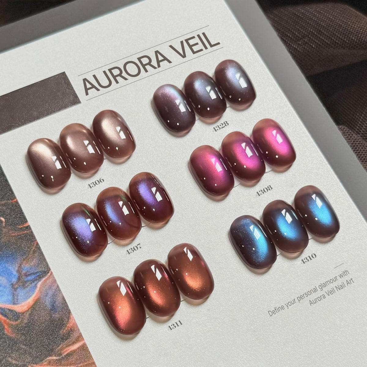 GAOY six gel polish bottles lined up with visible color shifts for styling variety