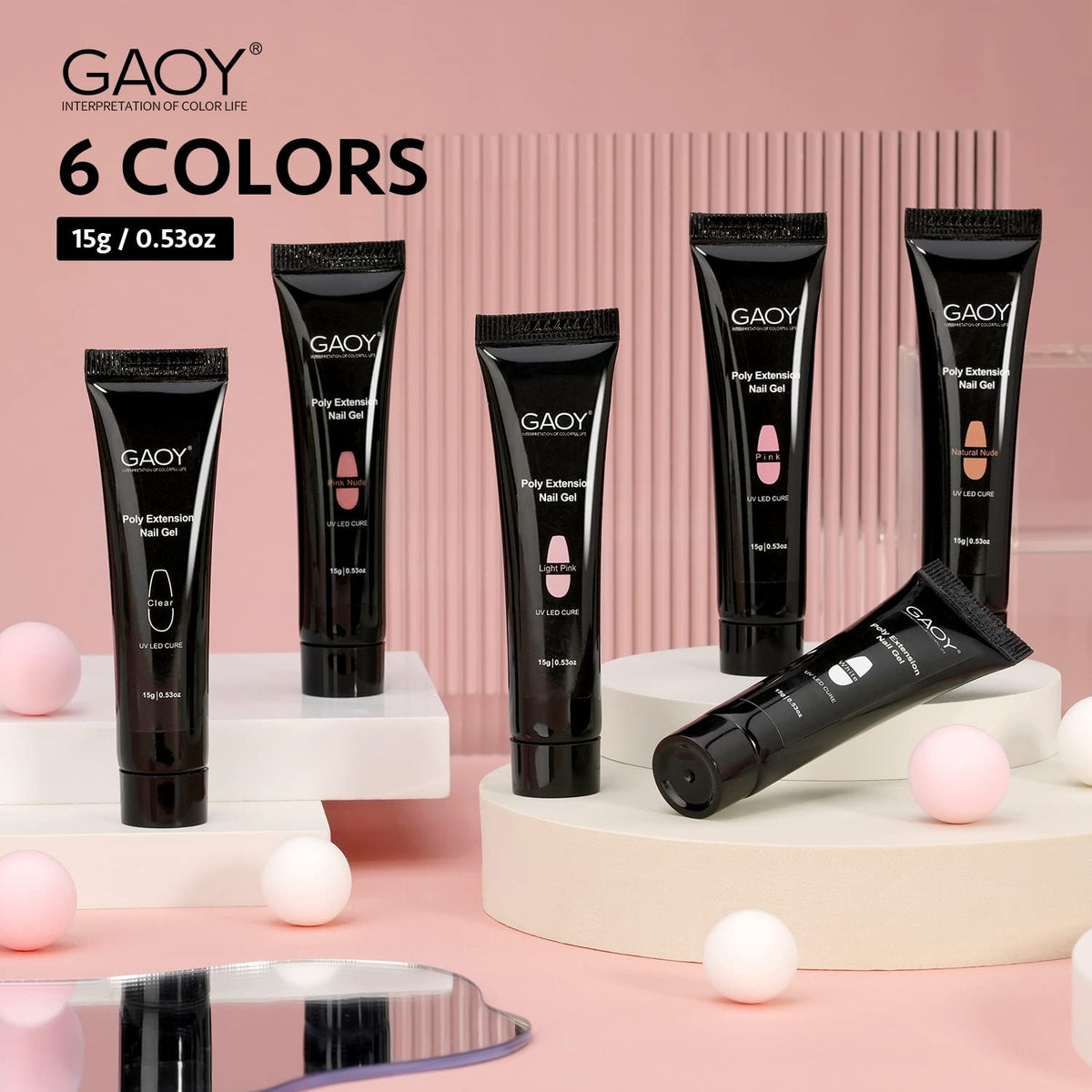 GAOY size scale comparison with a hand to show 15g jar size for travel-friendly use