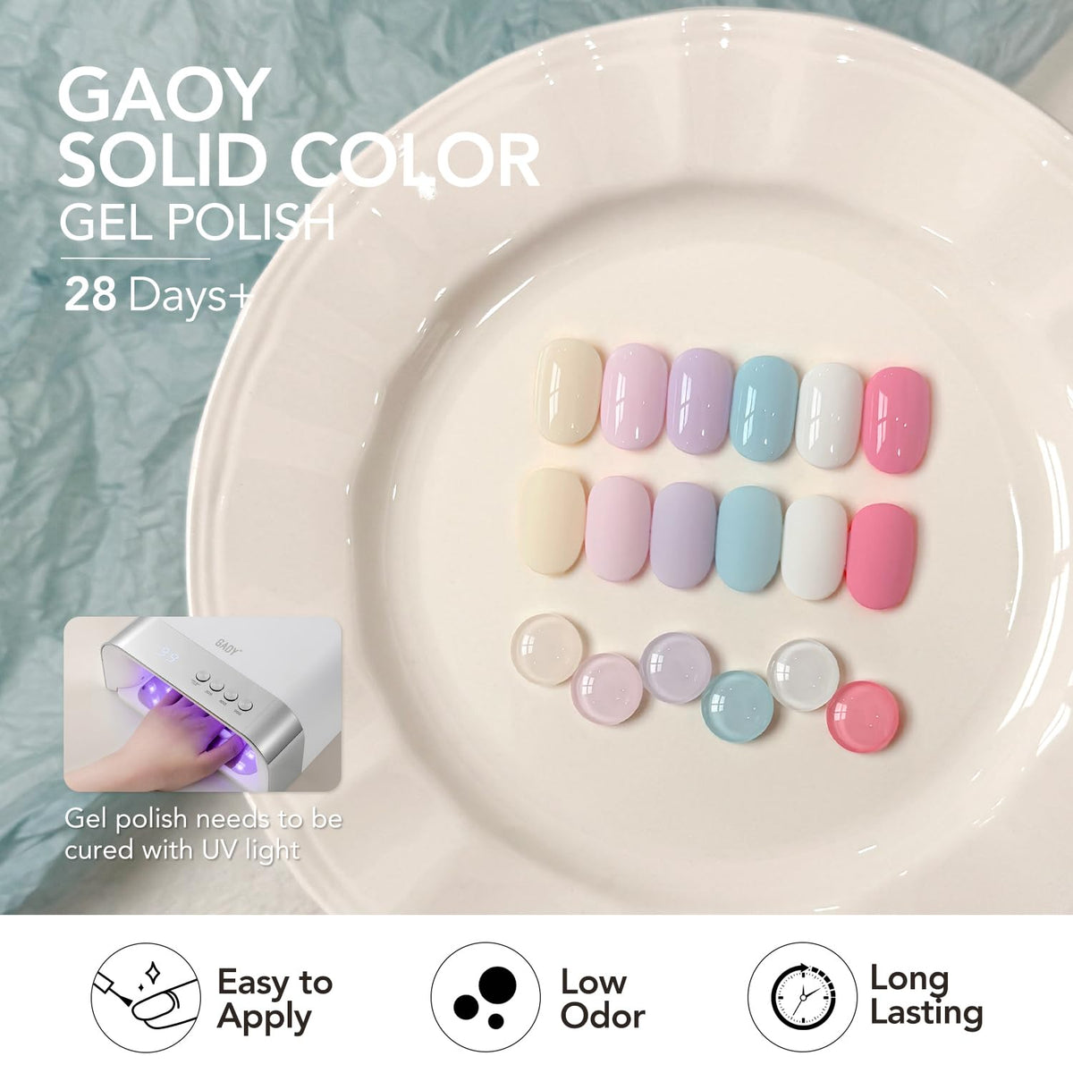 Hand holding GAOY bottle for scale showing compact travel-friendly 6.5ml size