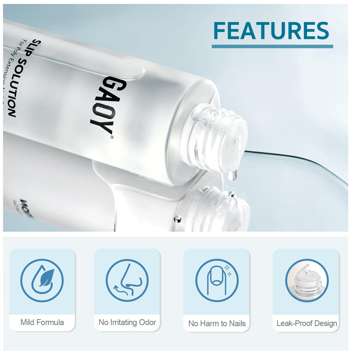 GAOY used while shaping poly gel nails showing smoother, cleaner application