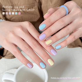 GAOY swatch sticks displaying each pastel shade for quick color comparison