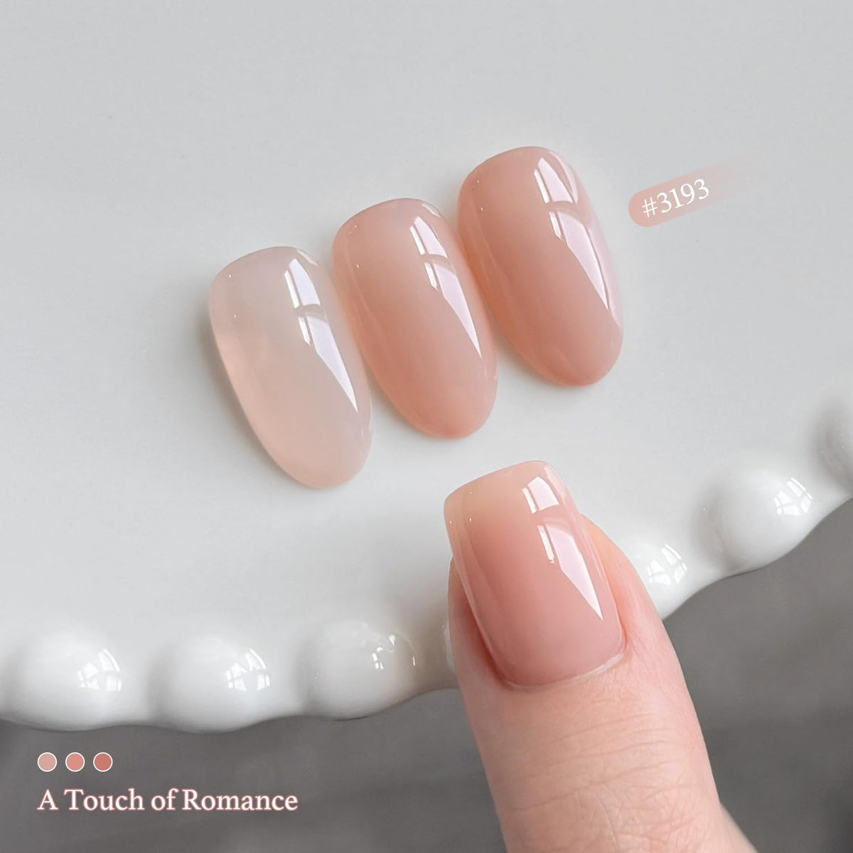 GAOY swatch strip displaying layered jelly opacity and buildable coverage benefits