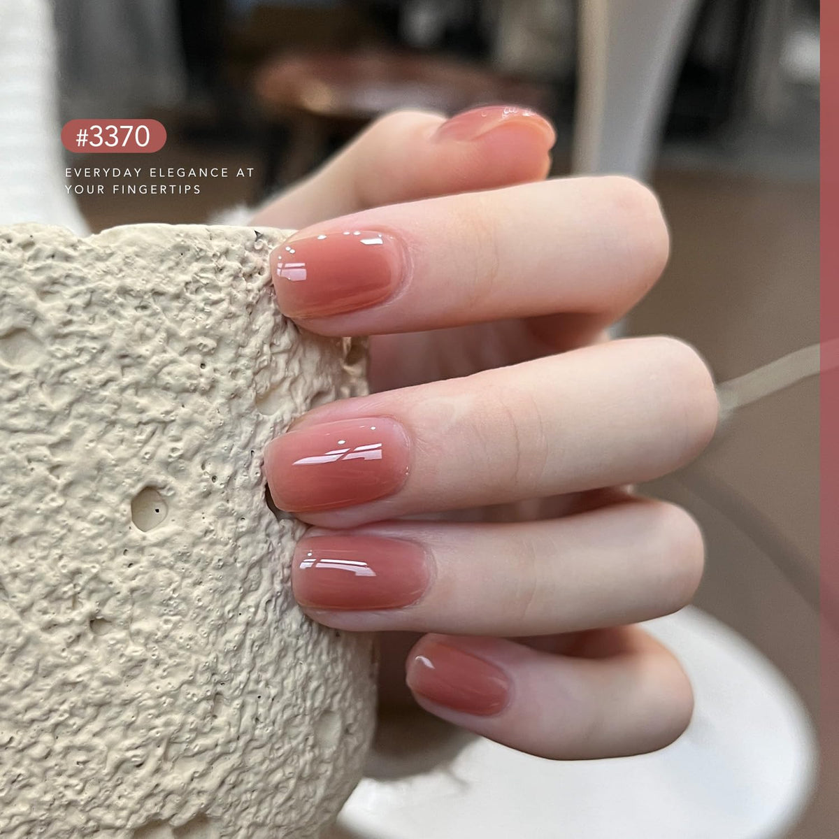 GAOY color swatches on strip illustrating 20 translucent pink and nude shades