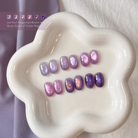 GAOY swatch tips displaying six holographic purple shades for color selection