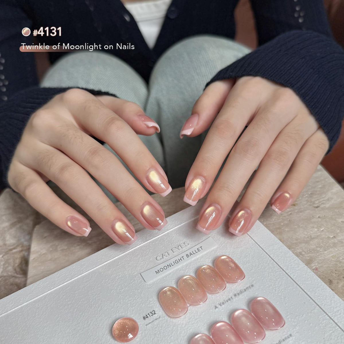 GAOY texture detail showing holographic shimmer and translucent finish for luminous nails