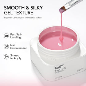 GAOY gel texture close-up with brush stroke demonstrating smooth spreadability