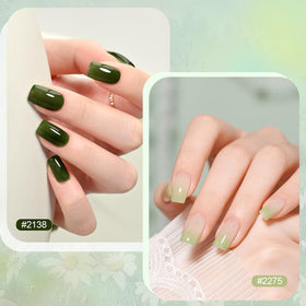 GAOY swatch wheels showing sheer-to-opaque layering benefits across the six jelly green shades