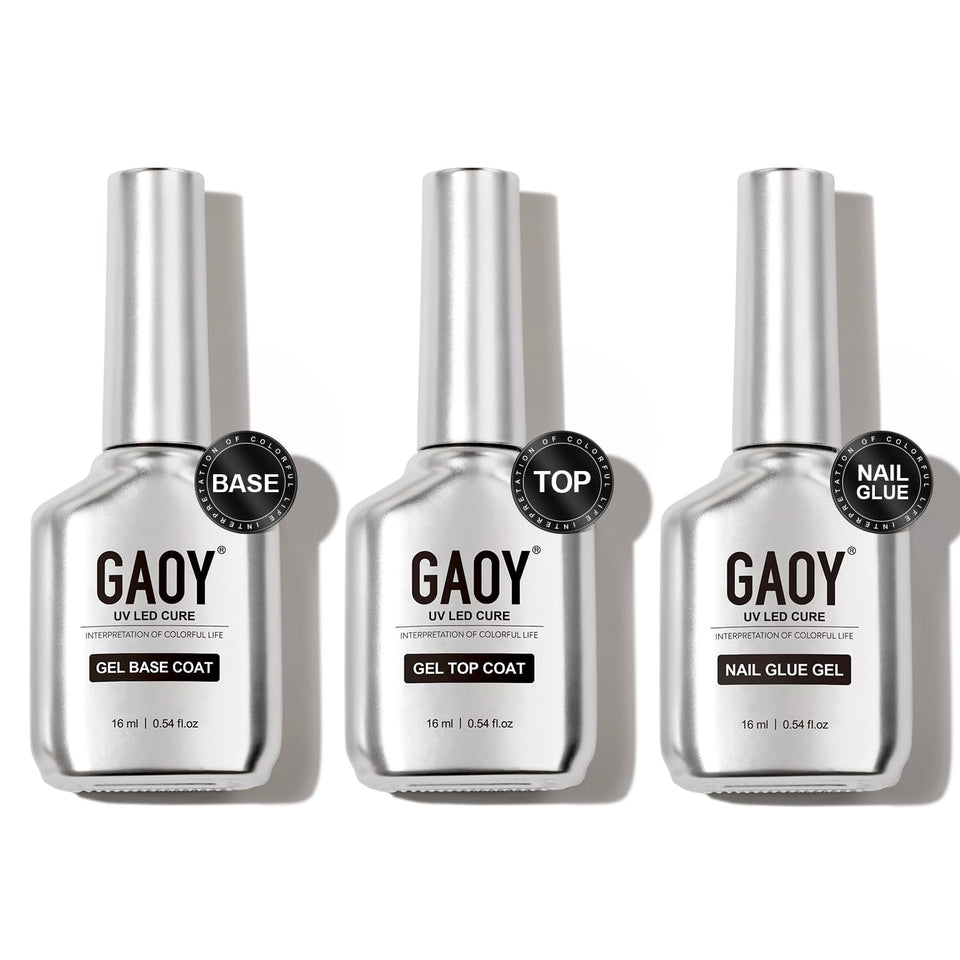 GAOY three-piece kit front view showing bottles and chrome design for salon-ready results