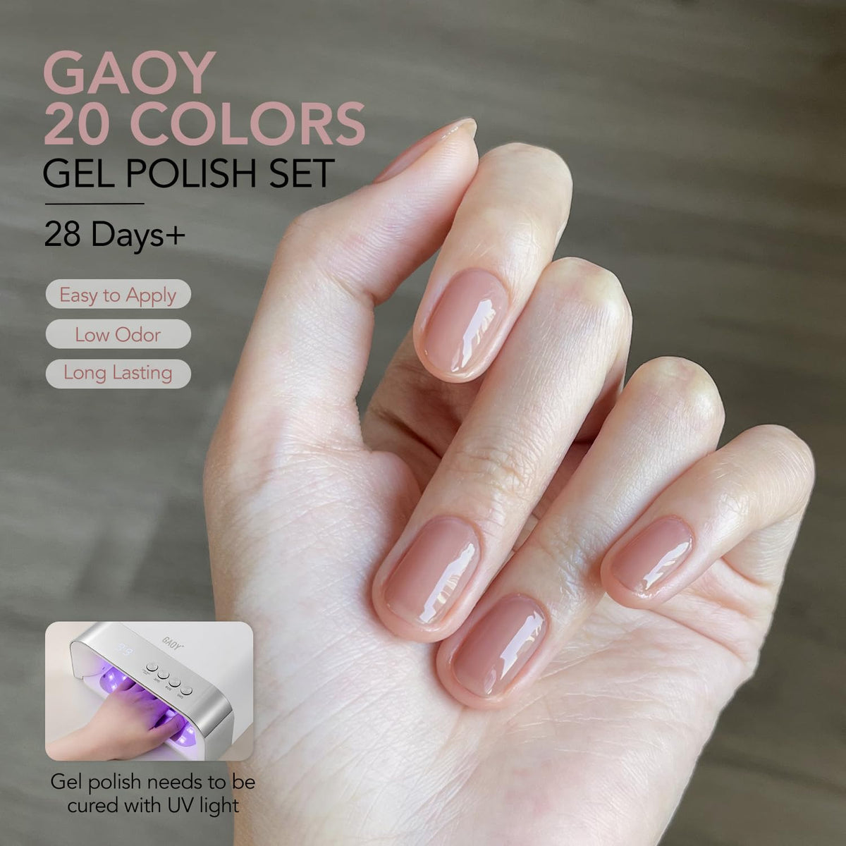 GAOY glossy and matte top coats side-by-side showing finish options