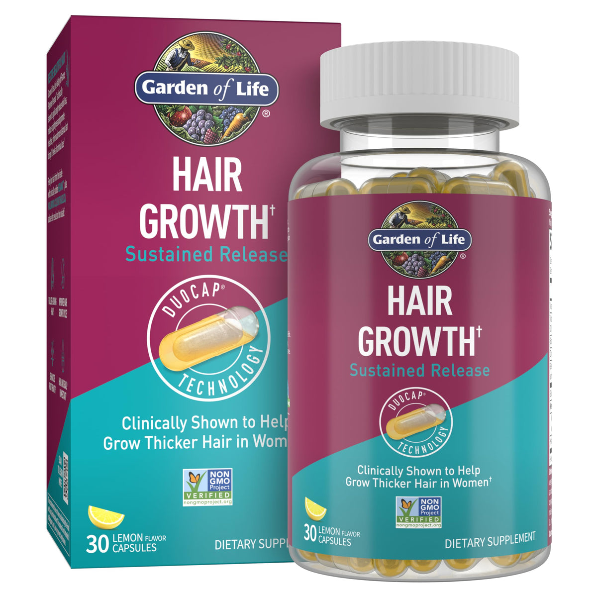 Garden of Life front packaging showing product name and benefits for hair