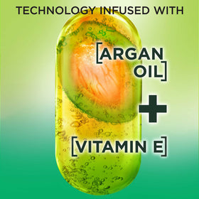 Close-up of Garnier argan oil texture highlighting lightweight absorption