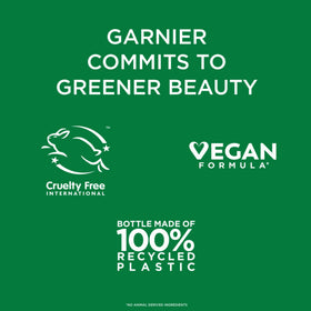 Garnier bottle on bathroom counter lifestyle shot for daily routine