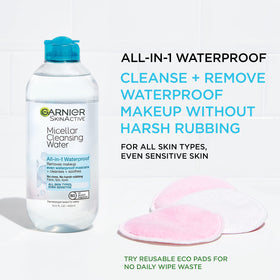 Garnier close-up of micellar water texture highlighting gentle cleansing action