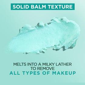 Garnier emulsified milky lather on fingers rinses away makeup
