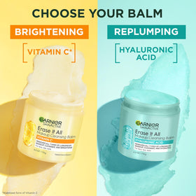 Garnier cleansing balm on bathroom counter in a routine setting for lifestyle appeal