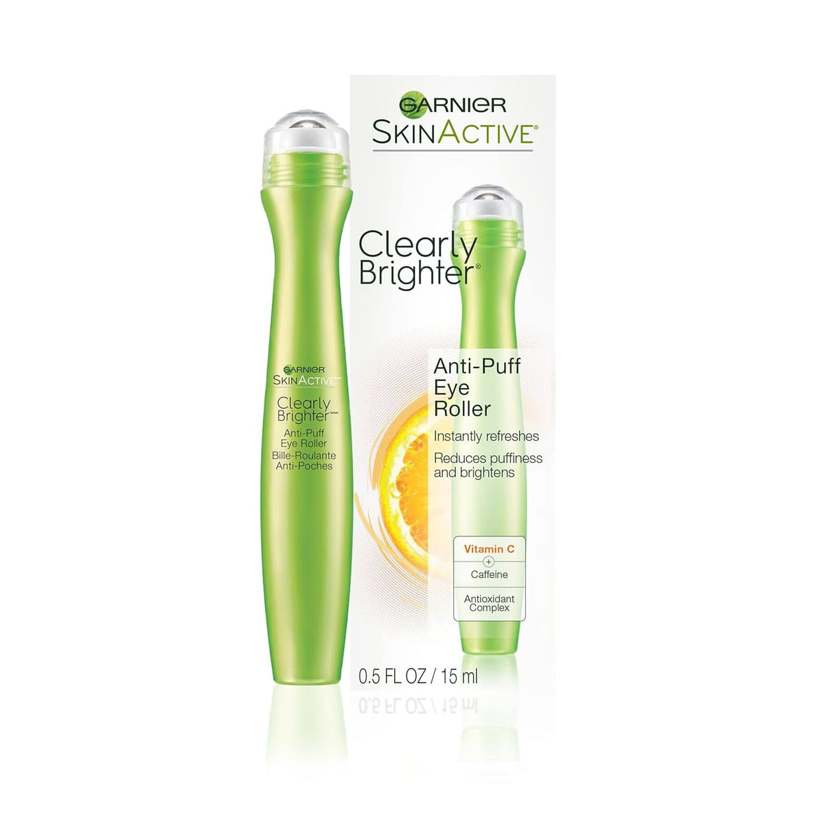 Garnier front packaging showing bottle and label, clear benefit of easy targeted application