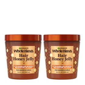 Garnier front packaging showing Honey Jelly jar and promise of long-lasting curl definition