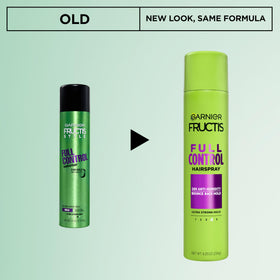 Garnier Fructis aerosol nozzle detail demonstrating precise spray control for even styling