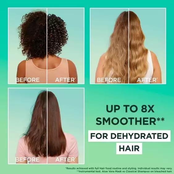 Garnier Fructis texture close-up of creamy aloe formula highlighting hydration feel