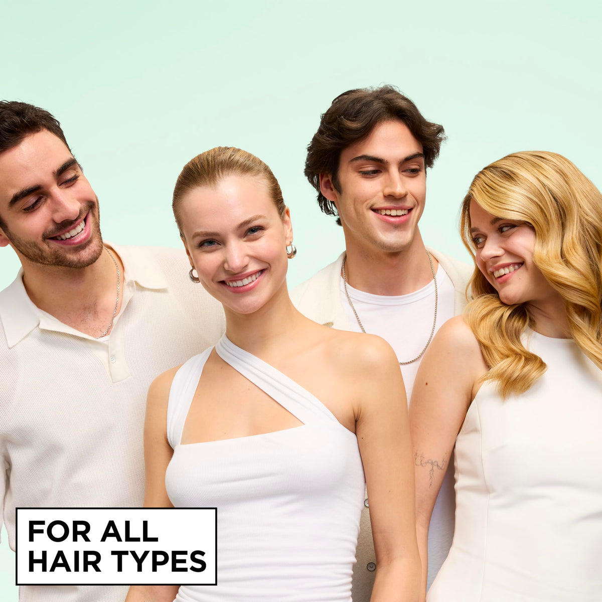 Garnier Fructis before and after image showing reduced frizz and smoother hair