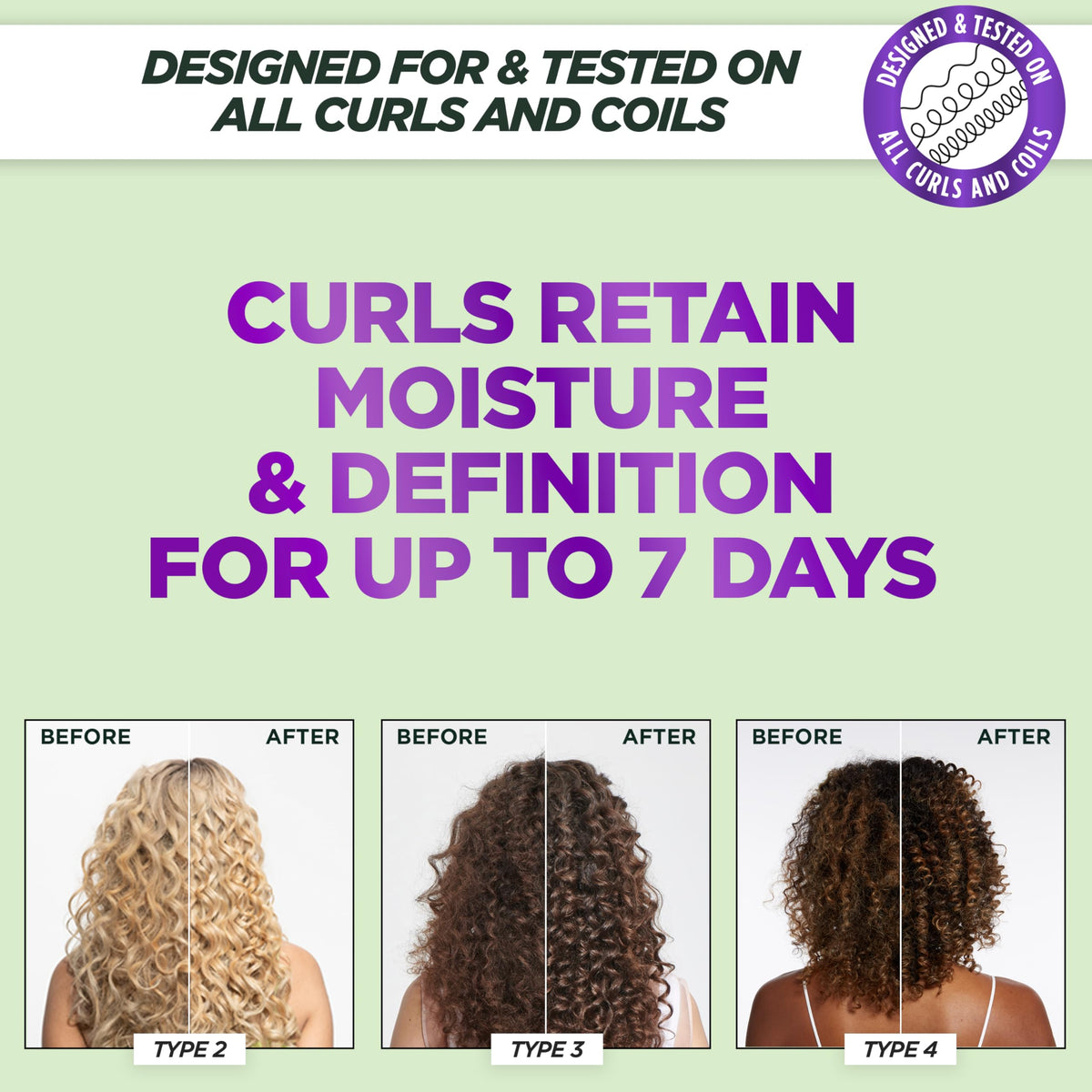 Garnier mist spraying on curls to quickly revive bounce