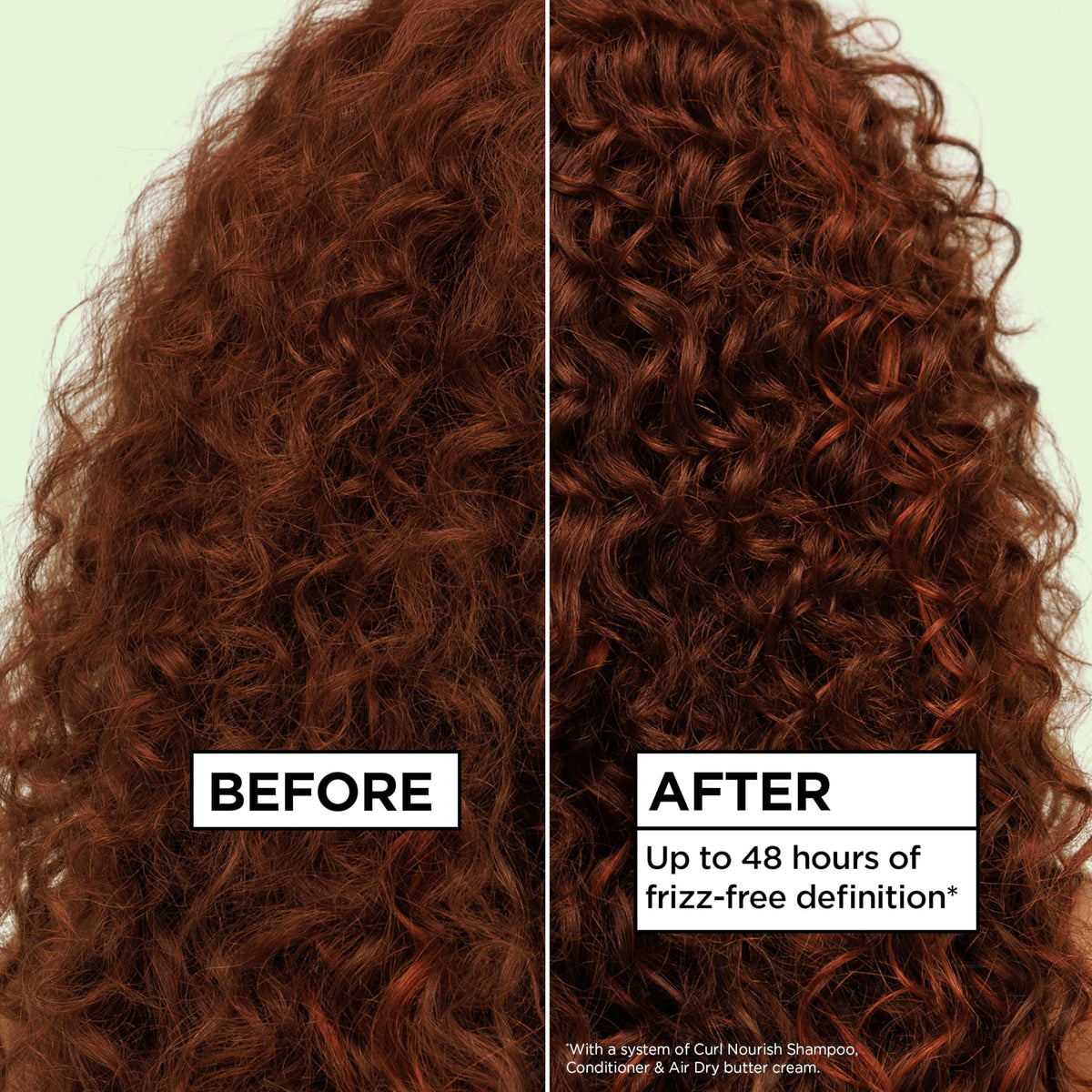 Garnier Fructis cream being applied to damp hair for curl definition