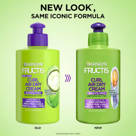 Garnier Fructis cream texture swiped on skin demonstrating lightweight moisture
